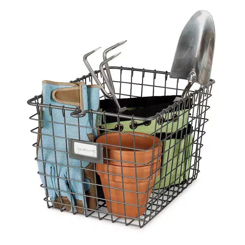 Small Wire Storage Basket Brown