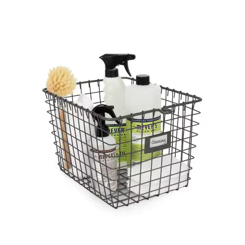 Small Wire Storage Basket Brown