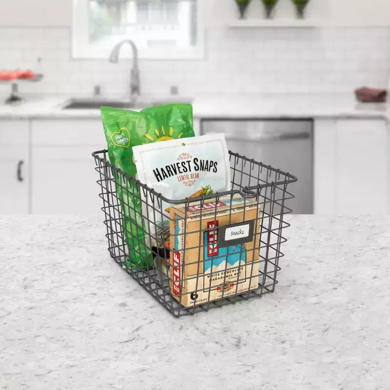 Small Wire Storage Basket Brown