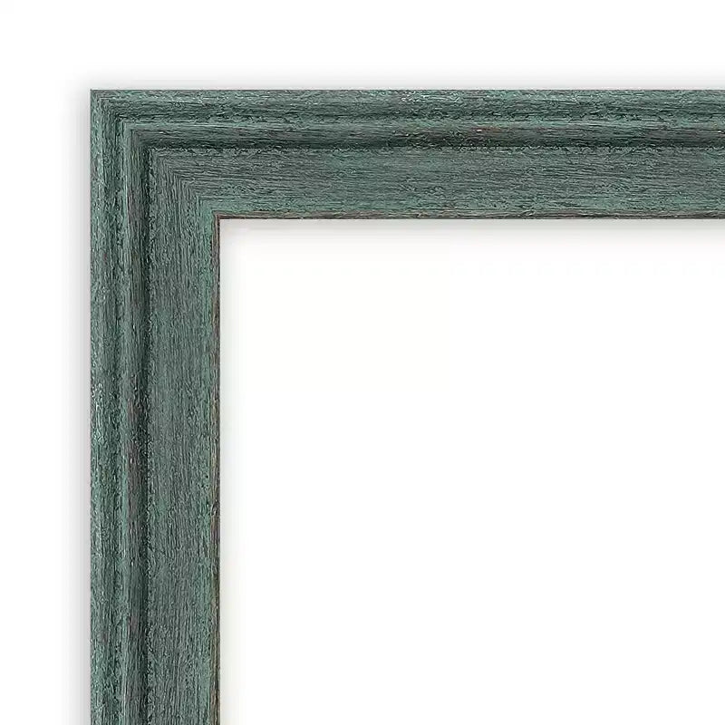 18"x52" Non-Beveled Full-Length Door Mirror Teal/Gray Upcycled Wood Frame