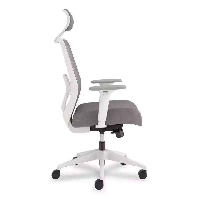 Mesh Back Task Chair Adjustable Height Gray/White