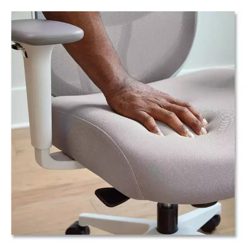Mesh Back Task Chair Adjustable Height Gray/White