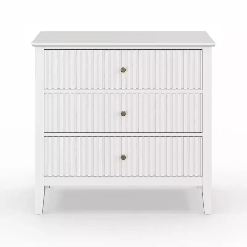 Commode haute 3 ou 5 tiroirs cannelés avec glissières silencieuses pour chambre, salon, couloir, entrée