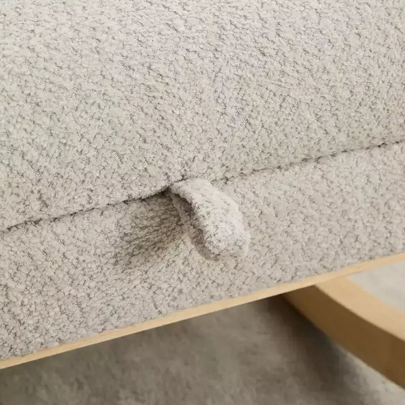 Fauteuil à bascule Okak avec dossier haut, planeur et poche latérale, repose-pieds rétractable, fauteuil pour chambre à coucher ou chambre d'enfant