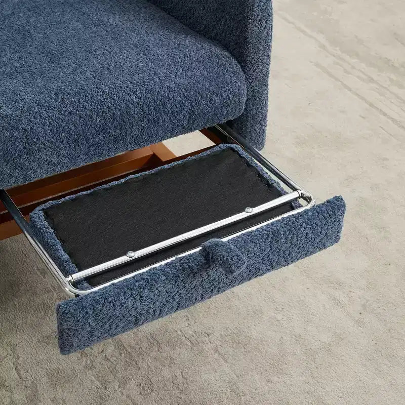 Fauteuil à bascule Okak avec dossier haut, planeur et poche latérale, repose-pieds rétractable, fauteuil pour chambre à coucher ou chambre d'enfant