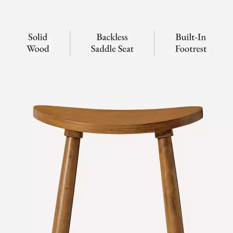 Tabouret de bar de cuisine sans dossier en bois 30