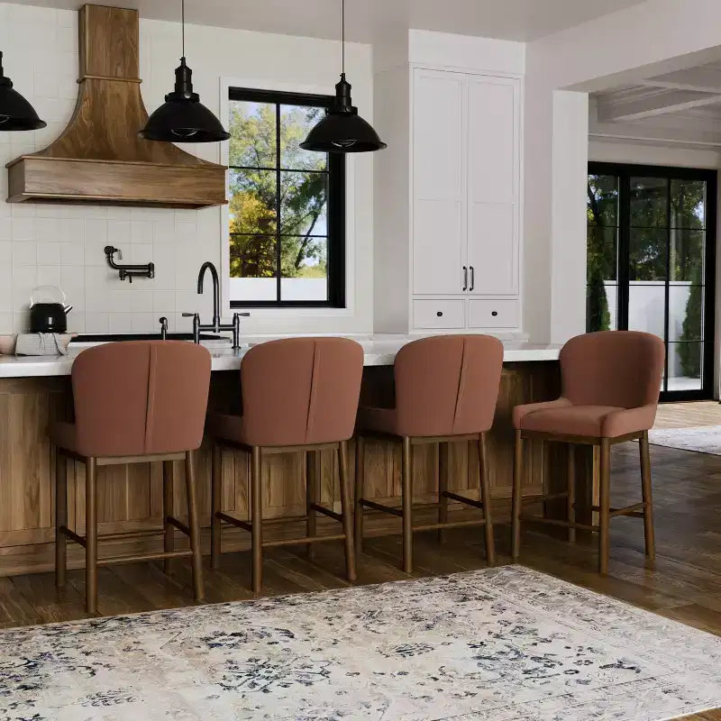 Tabouret de comptoir avec revêtement en tissu 26