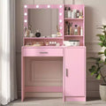 Coiffeuse 2 Niveaux avec Lumière Tactile, 3 Niveaux de Luminosité, Grand Tiroir et Table de Maquillage Compacte pour Petites Chambres