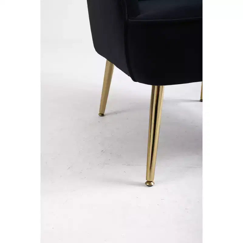 Fauteuil d'appoint moderne en velours, chaise de salon rembourrée, fauteuil stylé du milieu du siècle avec pieds en bois doré pour salle de lecture, chambre à coucher