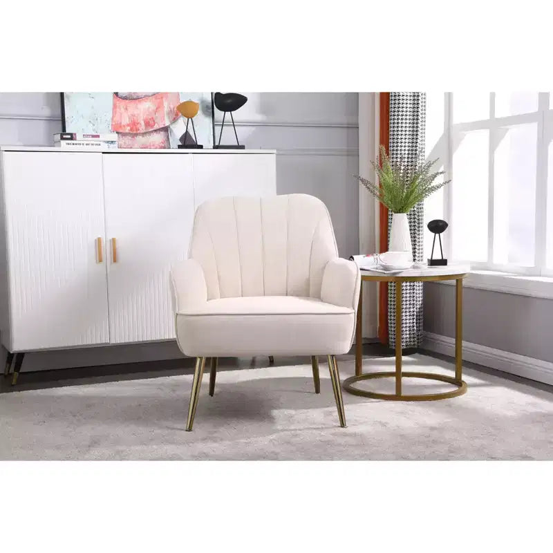 Fauteuil d'appoint moderne en velours, chaise de salon rembourrée, fauteuil stylé du milieu du siècle avec pieds en bois doré pour salle de lecture, chambre à coucher