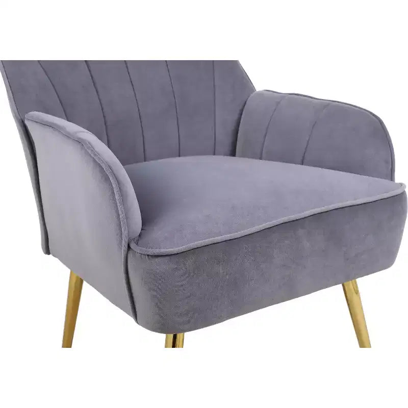 Fauteuil d'appoint moderne en velours, chaise de salon rembourrée, fauteuil stylé du milieu du siècle avec pieds en bois doré pour salle de lecture, chambre à coucher