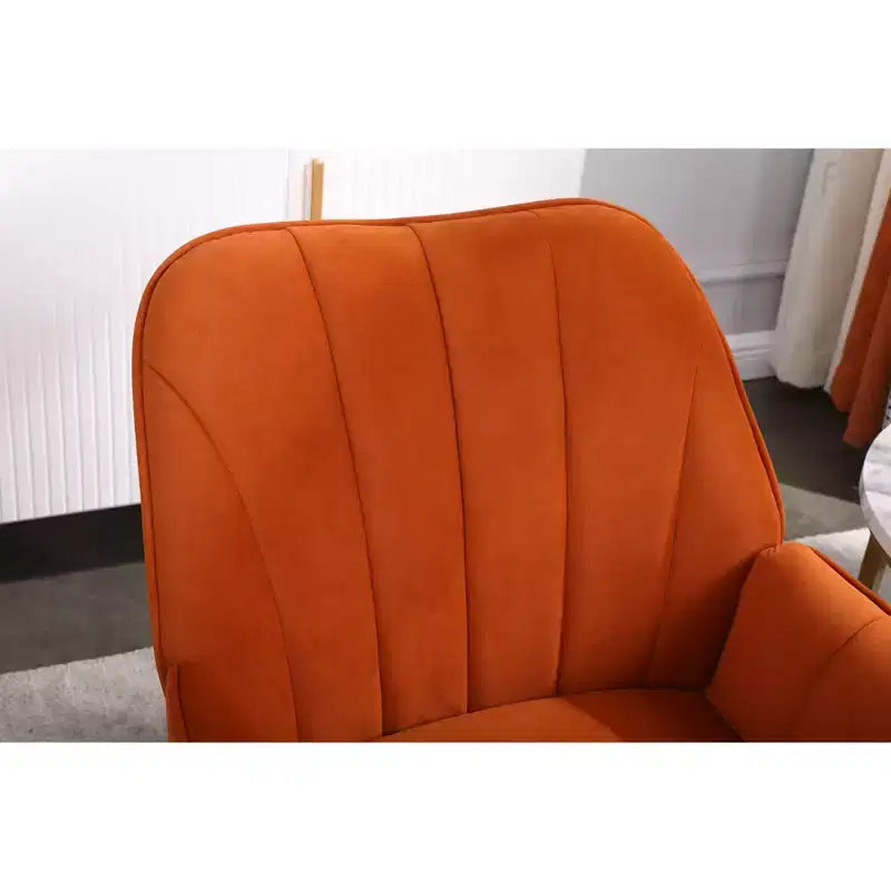 Fauteuil d'appoint moderne en velours, chaise de salon rembourrée, fauteuil stylé du milieu du siècle avec pieds en bois doré pour salle de lecture, chambre à coucher