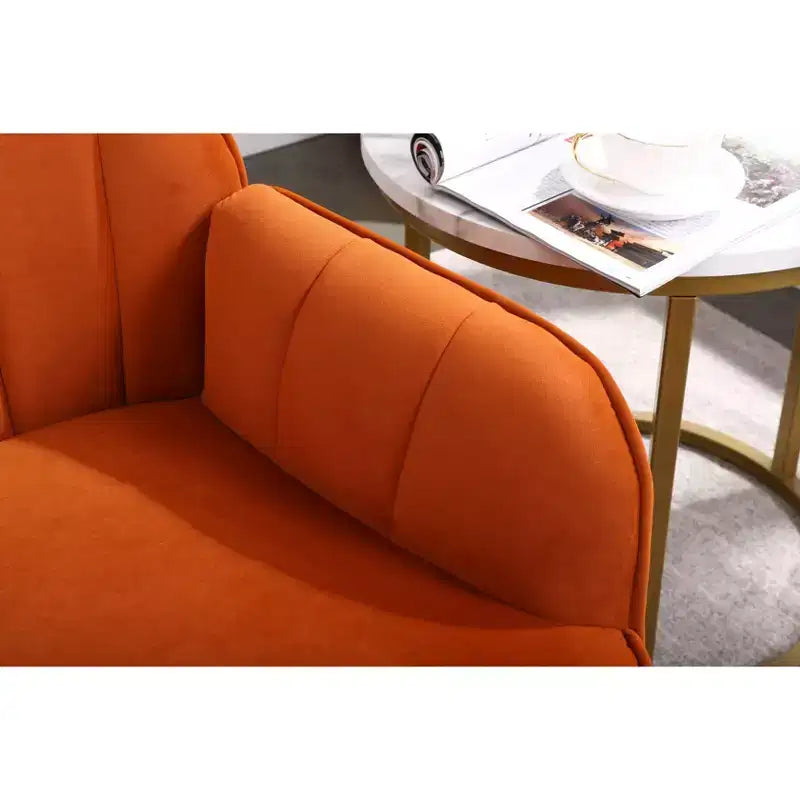 Fauteuil d'appoint moderne en velours, chaise de salon rembourrée, fauteuil stylé du milieu du siècle avec pieds en bois doré pour salle de lecture, chambre à coucher