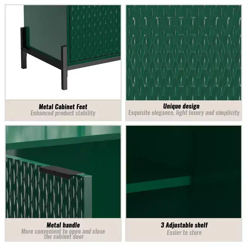 Meuble de rangement décoratif en bois à 2 portes avec 3 étagères réglables, 31,5 po