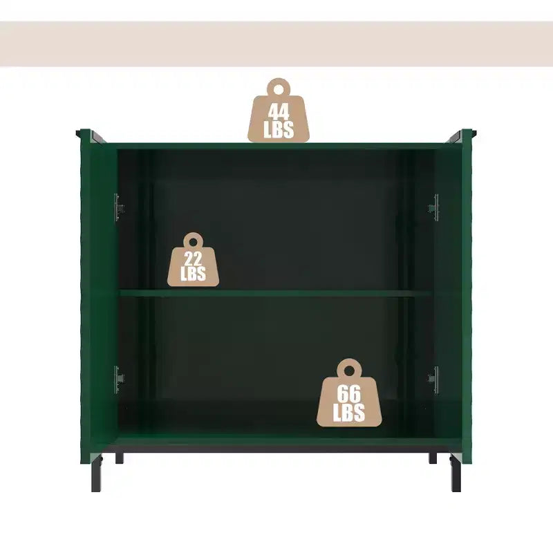 Meuble de rangement décoratif en bois à 2 portes avec 3 étagères réglables, 31,5 po