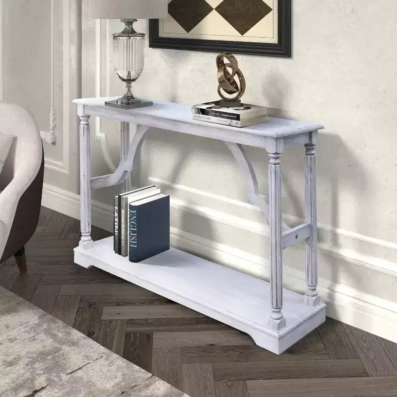 Console en bois Galano avec étagère inférieure 45,9 L x 11,8 P x 29,9 H