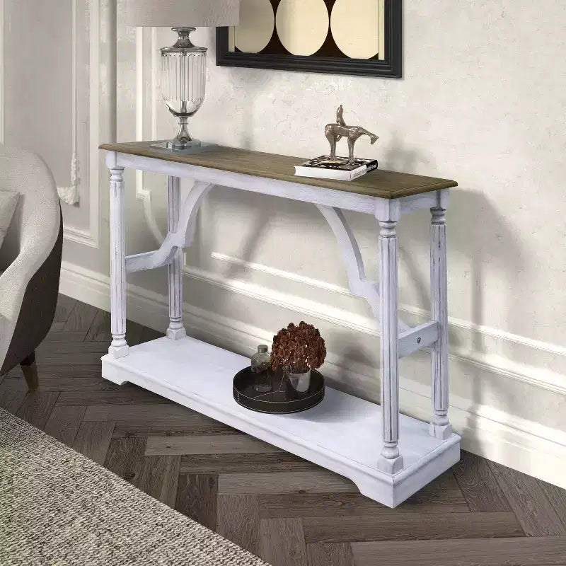 Console en bois Galano avec étagère inférieure 45,9 L x 11,8 P x 29,9 H