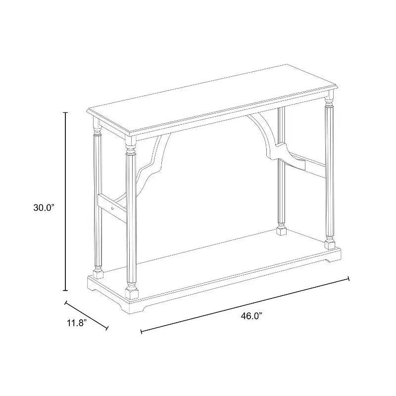 Console en bois Galano avec étagère inférieure 45,9 L x 11,8 P x 29,9 H