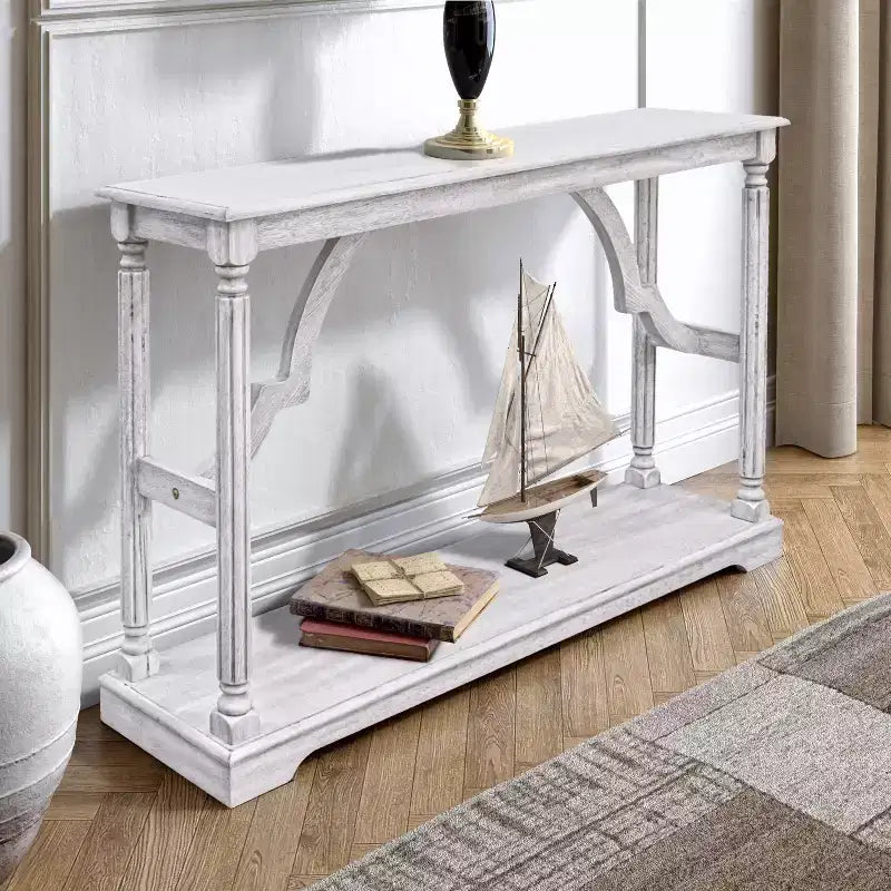 Console en bois Galano avec étagère inférieure 45,9 L x 11,8 P x 29,9 H
