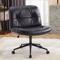 Chaise de bureau pivotante en cuir à roulettes, avec hauteur et support lombaire réglables, sans accoudoirs, pour le gaming ou le bureau