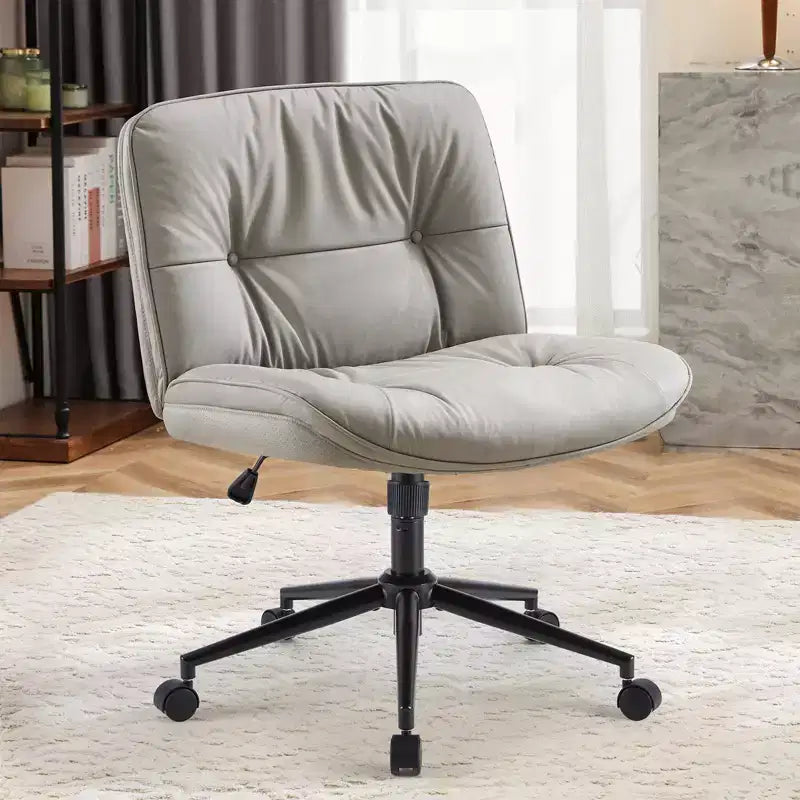 Chaise de bureau pivotante en similicuir TUYOHW avec roulettes, chaise de bureau avec hauteur réglable et support lombaire, chaise de jeu sans accoudoirs pour le bureau