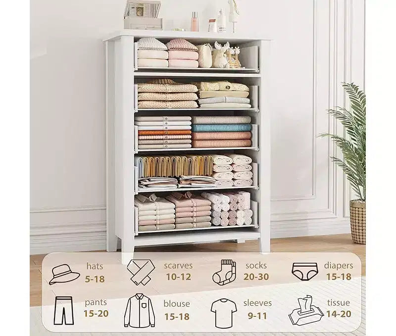 Commode à 5 tiroirs pour chambre à coucher, commode marron à 5 tiroirs avec élégant design en V, organisateur de commode en bois pour salon, chambre d'enfant