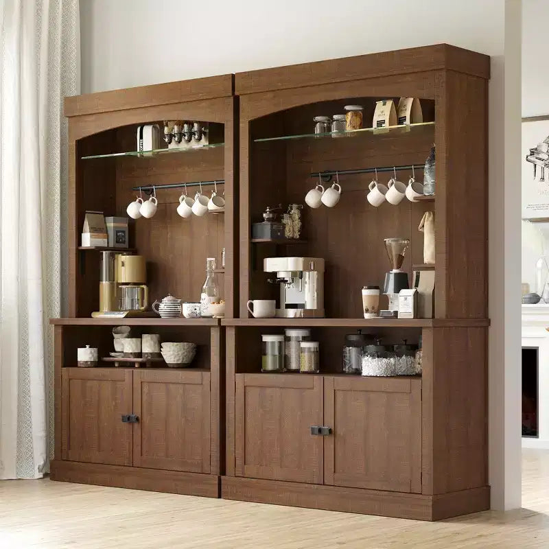 Meuble bar à café avec LED L 72 po Grand buffet de rangement