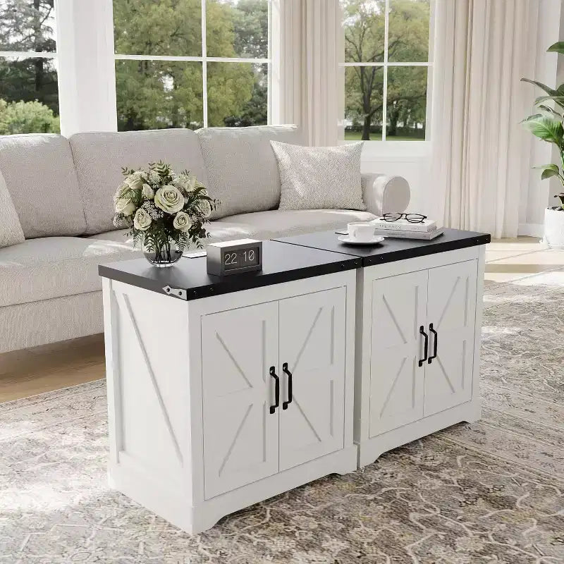 Table de Chevet Rustique 24 Pouces avec Ports USB, Type-C et Prises, Style Ferme, Étagère Réglable pour Chambre à Coucher, Salon