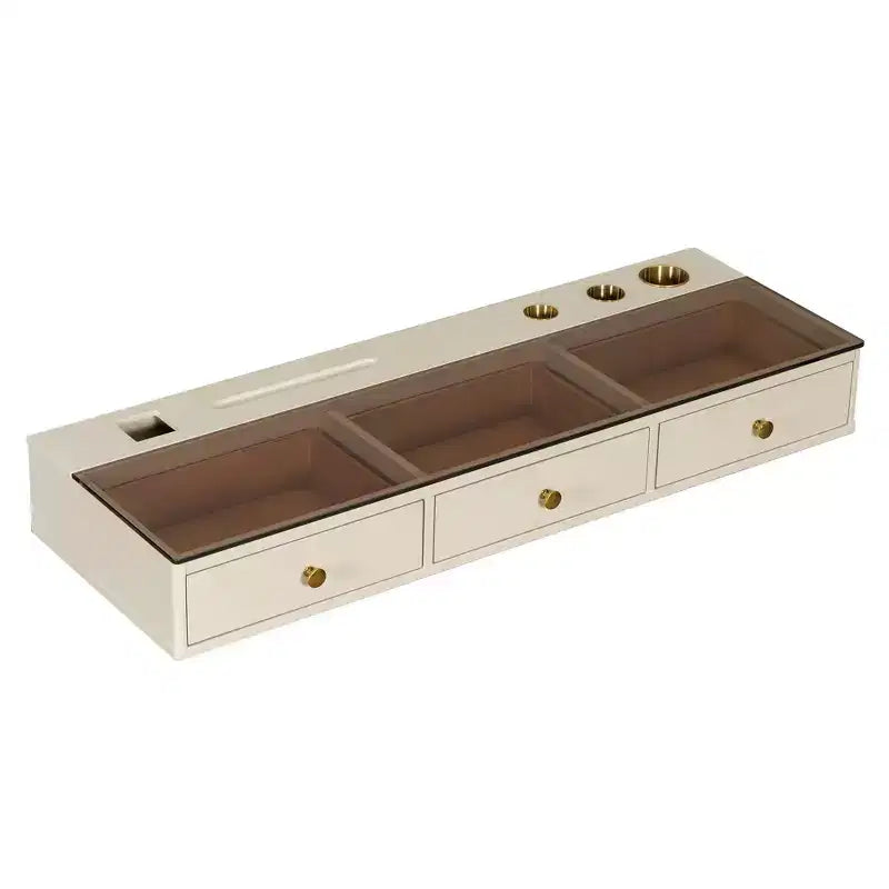 Coiffeuse murale multifonctionnelle avec tiroir, coiffeuse à plateau en verre, coiffeuse compacte pour chambre à coucher, coiffeuse pour coiffeurs