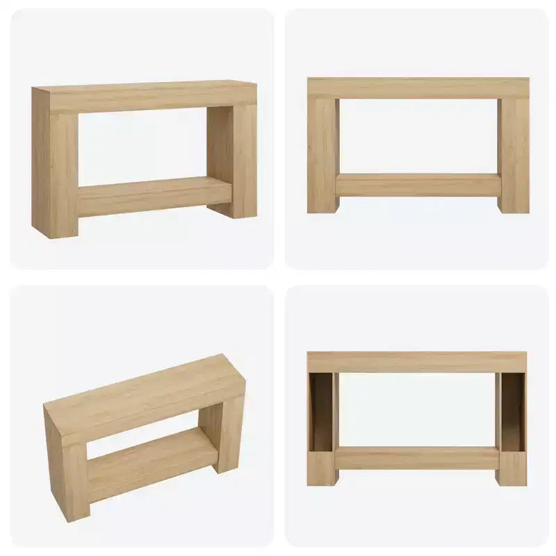 Table console longue à 2 niveaux, table d'appoint de style ferme derrière le canapé pour l'entrée, le couloir, le salon