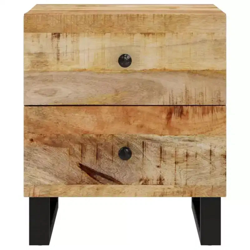 Table de chevet Bois de manguier massif noir Table de chevet moyenne