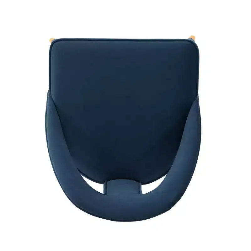 Modern Velvet Upholstered Dining Chair Midnight Blue – Elm Wood, Gold Tips, No Assembly