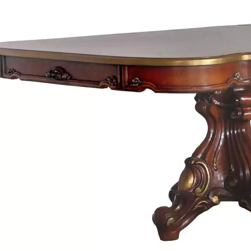 120" Double Pedestal Dining Table Honey Oak