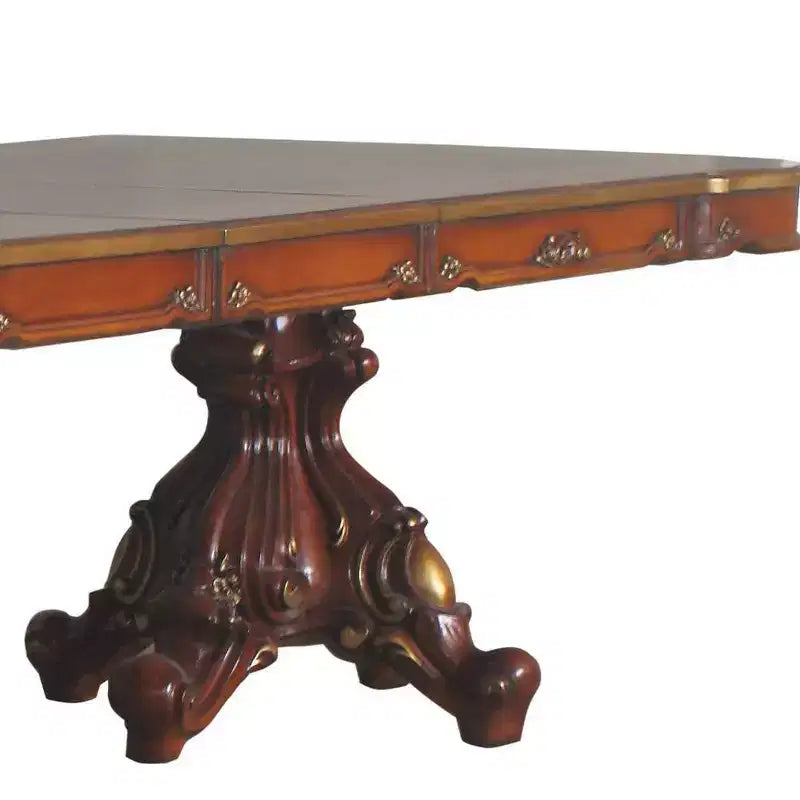 120" Double Pedestal Dining Table Honey Oak