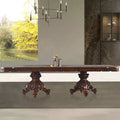 120" Double Pedestal Dining Table Honey Oak