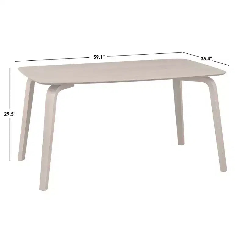 Rectangular Dining Table Natural Light Oak Mid-Century Modern