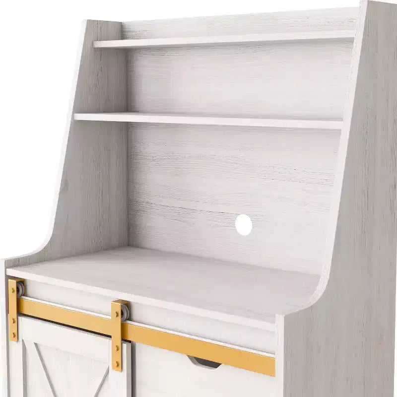 Farmhouse Baker's Rack with Drawer and 4 Shelves White Oak