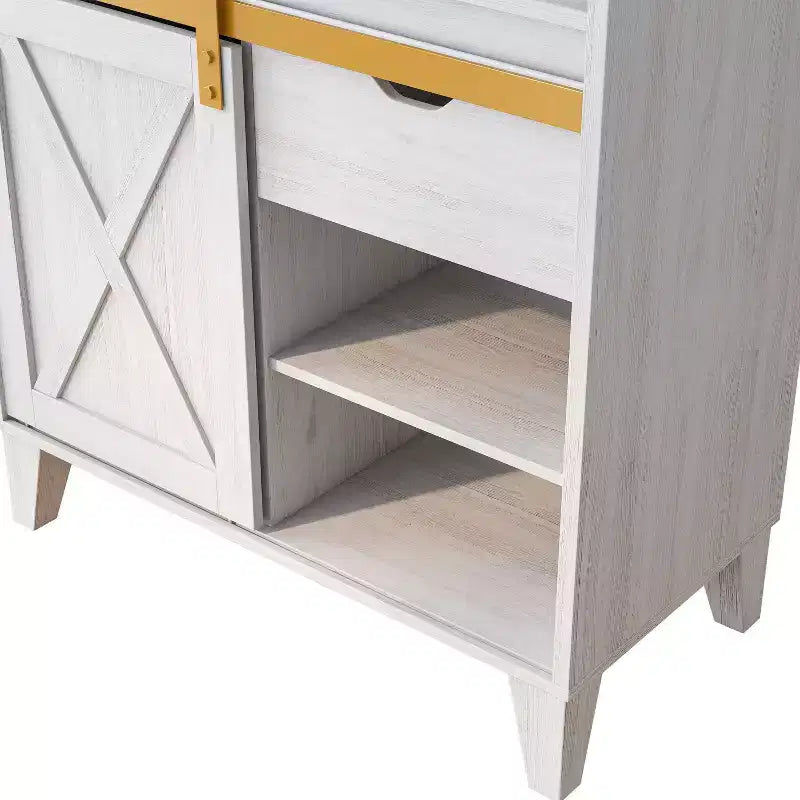 Farmhouse Baker's Rack with Drawer and 4 Shelves White Oak