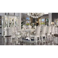 136" Classic Double Pedestal Dining Table Antique Pearl Finish – 10-Seater