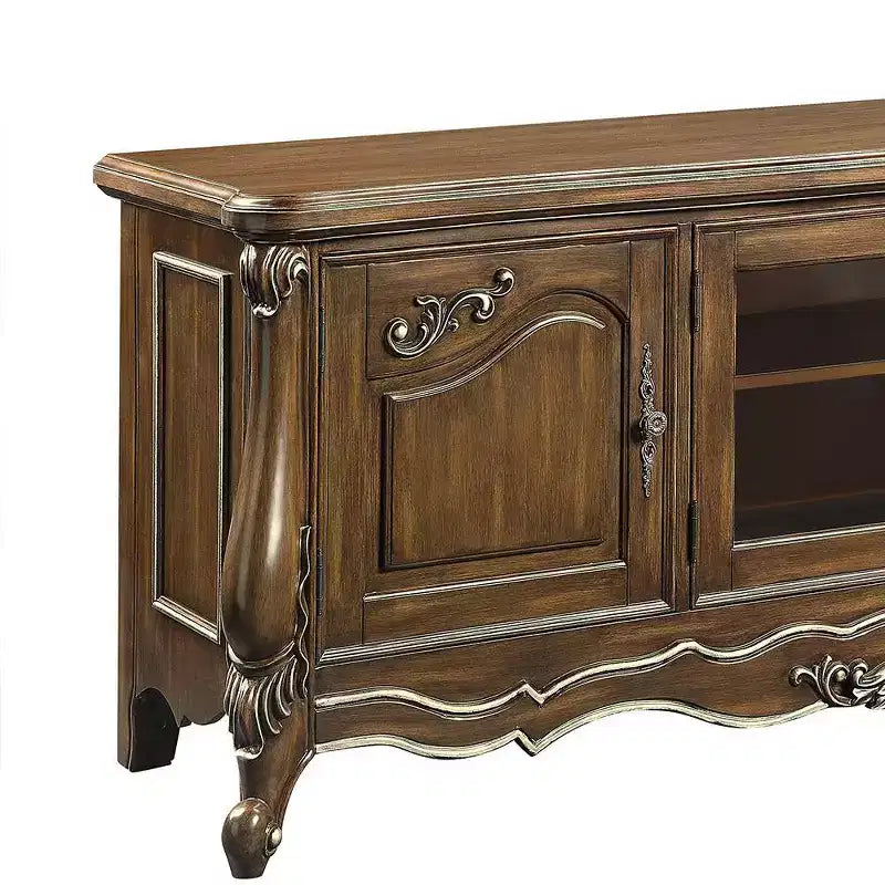 75" TV Stand and Console Antique Oak Finish