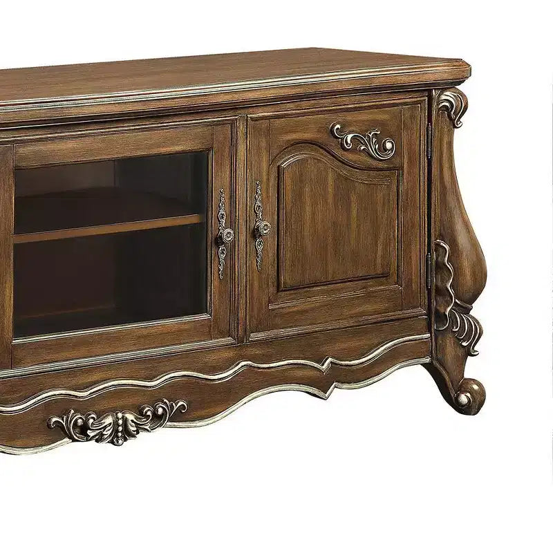 75" TV Stand and Console Antique Oak Finish