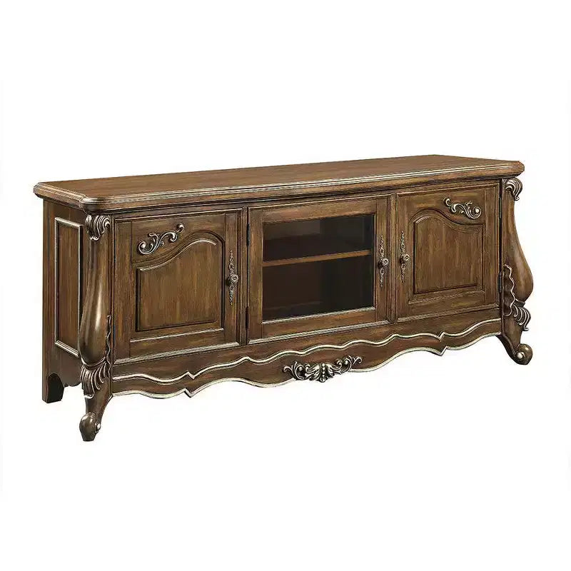75" TV Stand and Console Antique Oak Finish