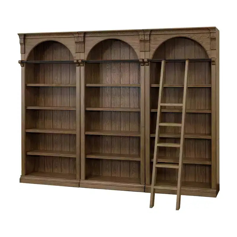 94" Traditional Tall Bookcase Wall Brown