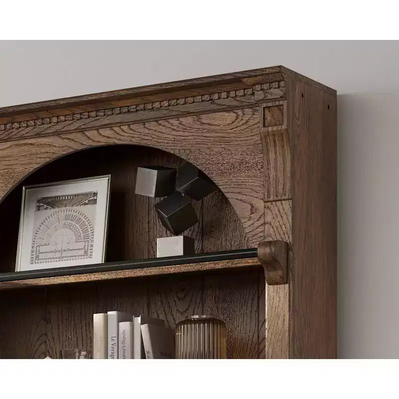 94" Traditional Tall Bookcase Wall Brown