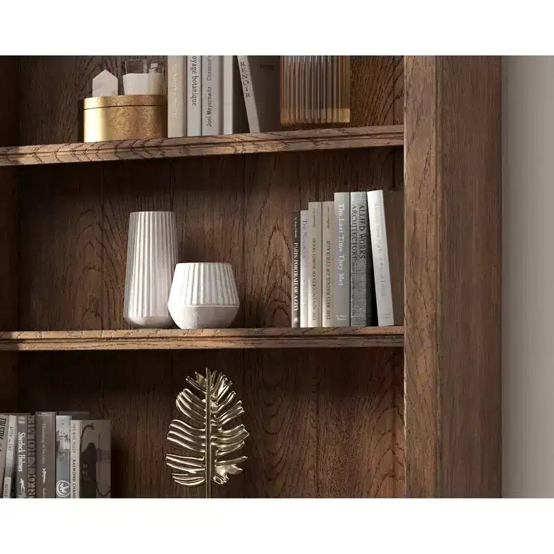 94" Traditional Tall Bookcase Wall Brown