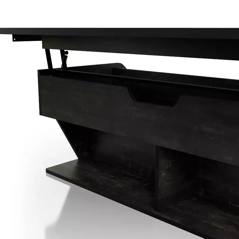 44" Lift Top Coffee Table with Storage Reclaimed Black Oak