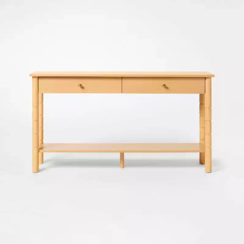 60" Modern Wooden Console Table with Drawer Brown