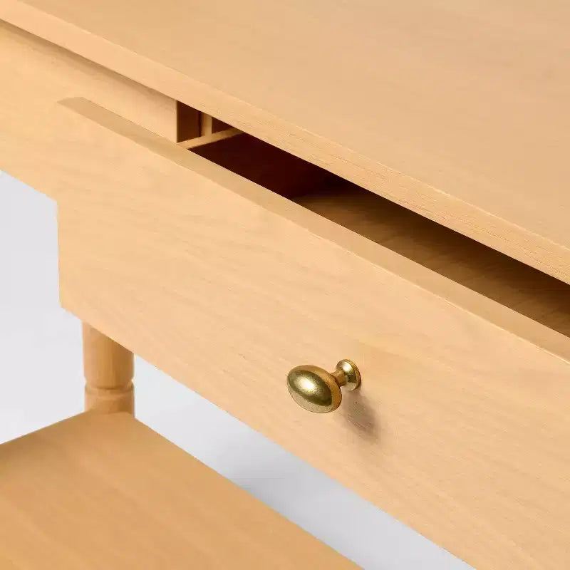 60" Modern Wooden Console Table with Drawer Brown