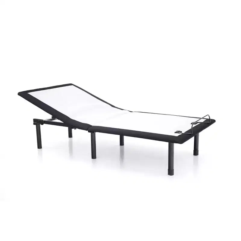 King Harmony Adjustable Bed Frame with Battery Back Up - Furniture of America: USB Ports, Polyester, Steel Frame
