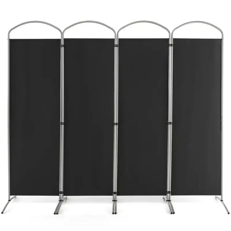 Séparateur de pièce pliable 4 panneaux 1,8 m de haut en tissu Écran d'intimité Noir/Marron/Gris/Blanc